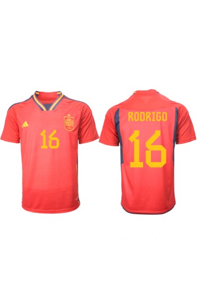 Fotbalové Dres Španělsko Rodri Hernandez #16 Domácí Oblečení MS 2022 Krátký Rukáv